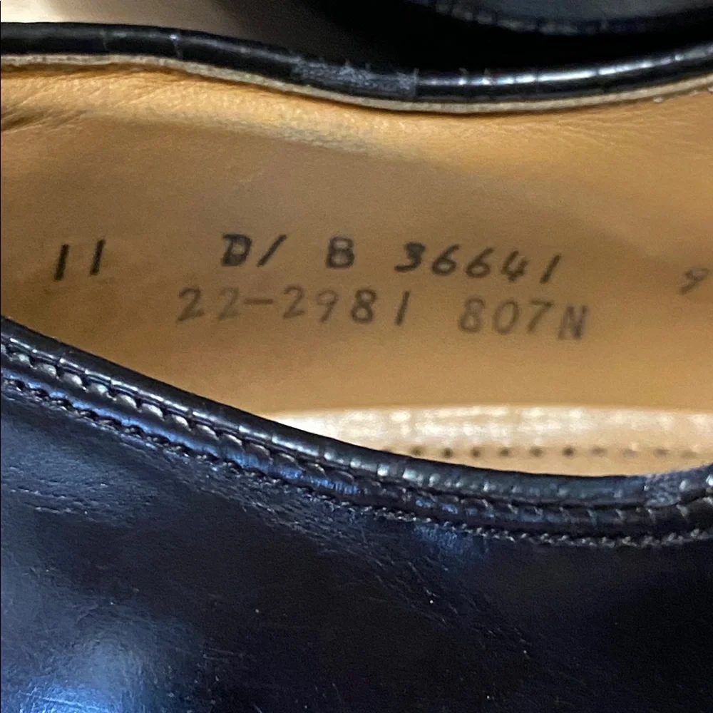 Johnston & Murphy Men’s 11D Black Leather‎ Cap Toe Oxford Dress Shoes Italy